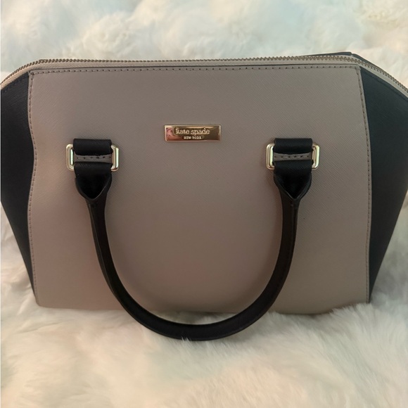 kate spade Handbags - Kate Spade Black and Tan/ Gray Satchel with Modern Design